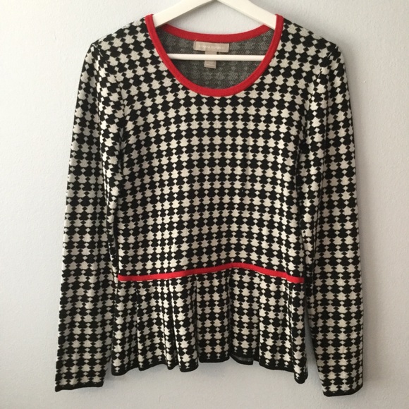 Banana Republic Sweaters - Banana Republic Houndstooth Peplum Sweater